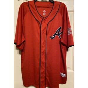 Atlanta Braves Dynasty Official Red Jersey 2XL MLB Genuine Merchandise 84626